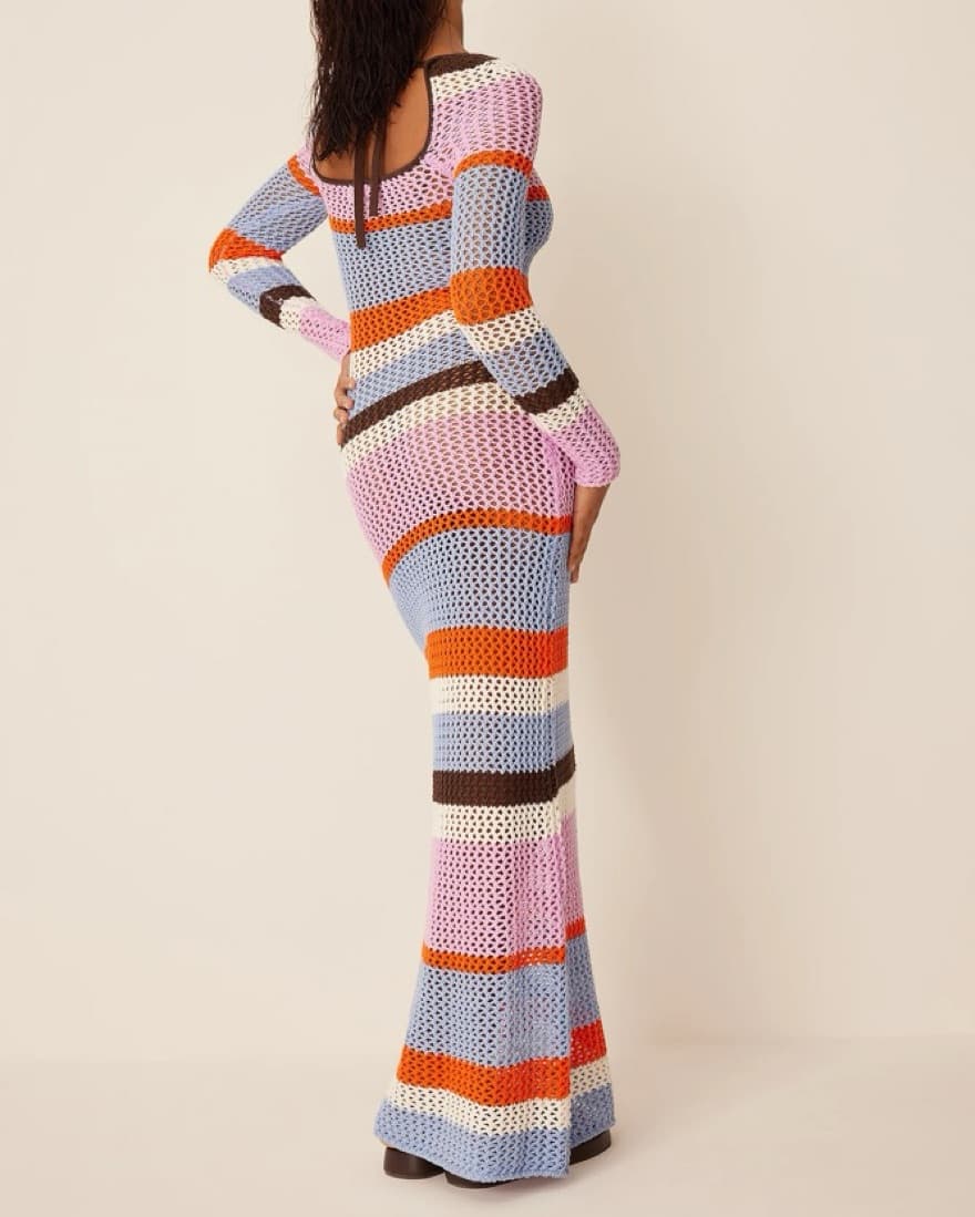 Striped Crochet Dress - Image 2