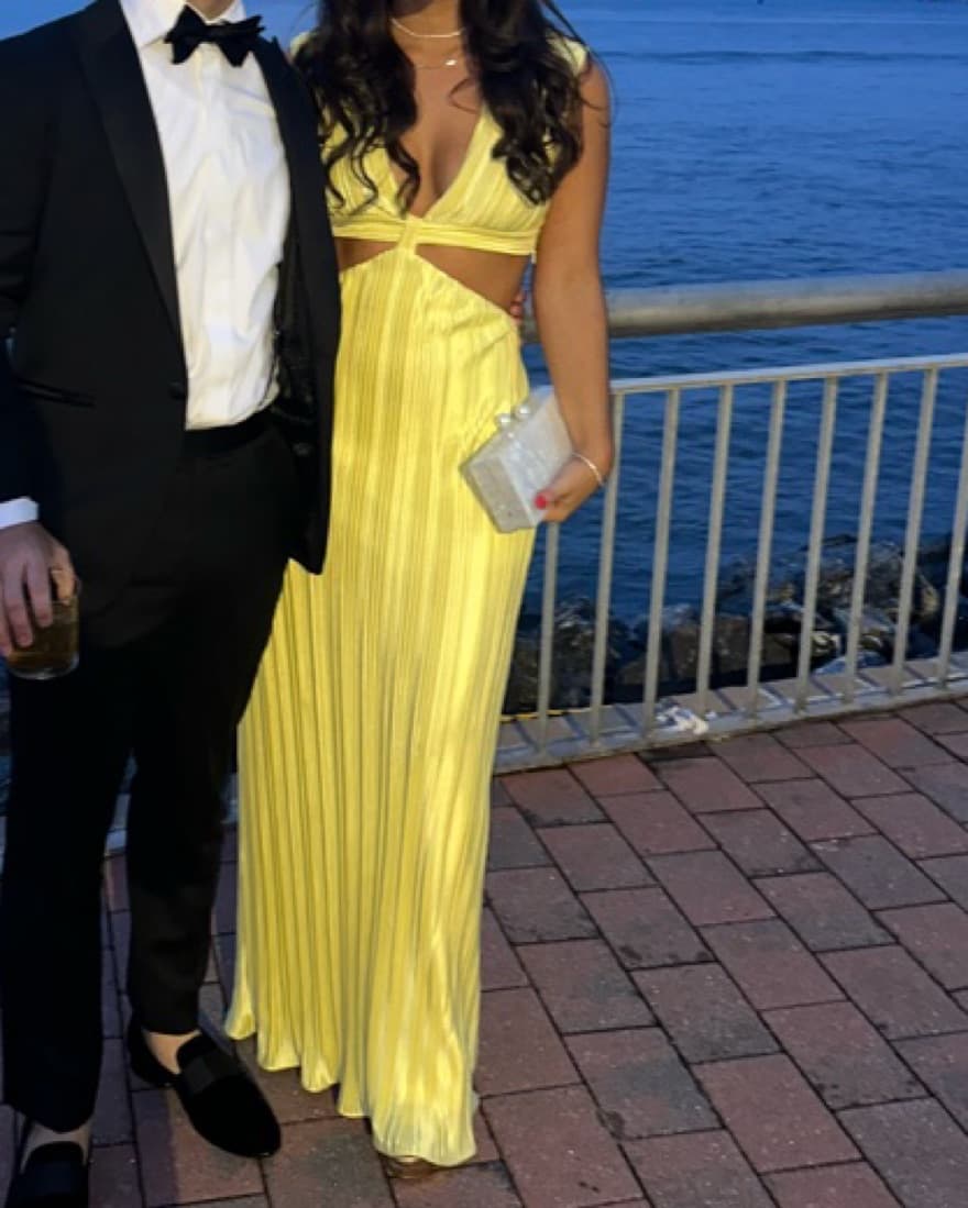 LULUS YELLOW CUTOUT DRESS - Image 2