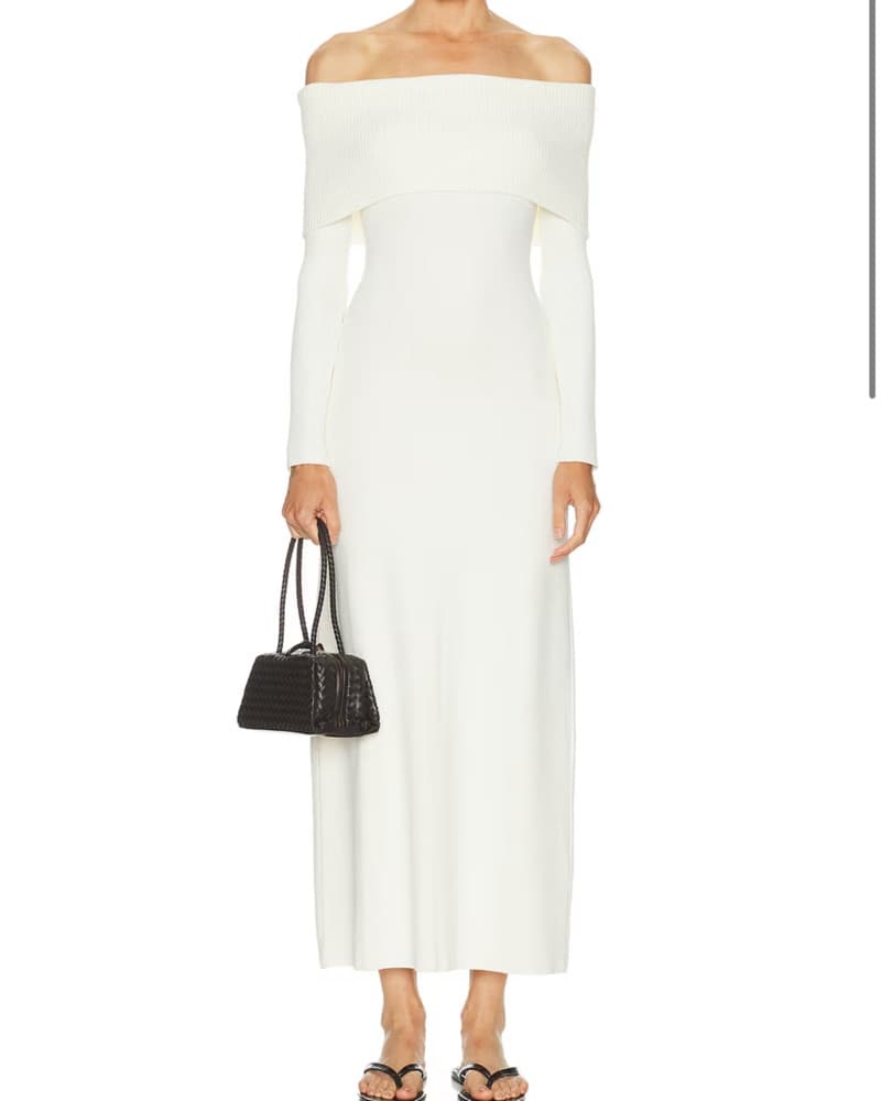 White Off The Shoulder Dress - Image 1