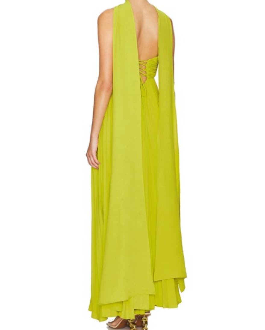 Dapheni Dress In Chartreuse   - Image 4