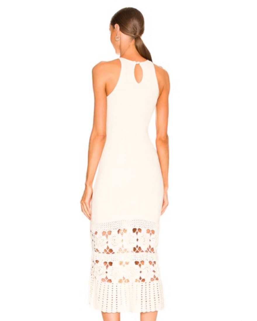 Revolve Ivory Open- Knit Crotchet Midi - Image 3