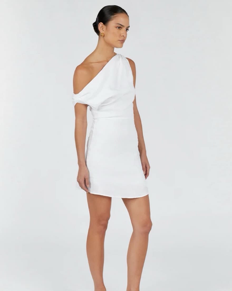 Dissh Cass White Asym Linen Mini - Image 2