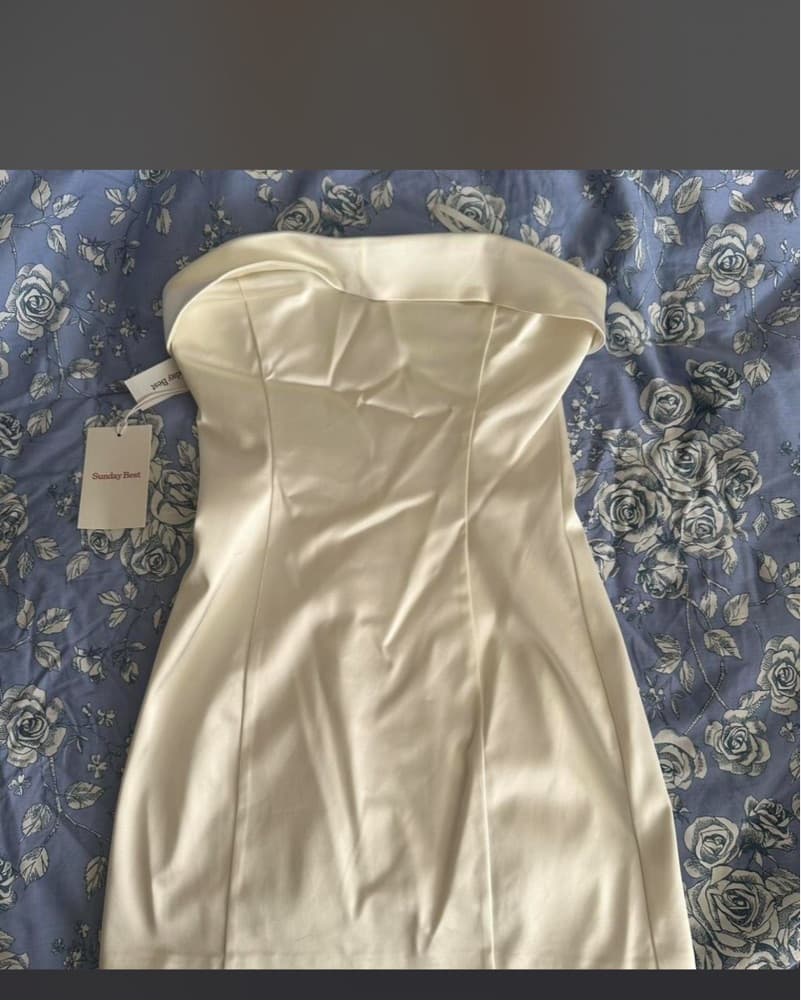 White Strapless Sunday Best Dress - Image 2
