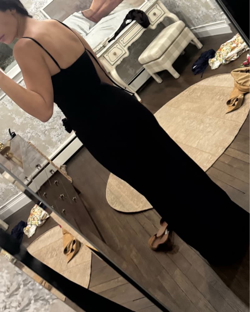 Maygel Coronel Black Rosette Dress - Image 4