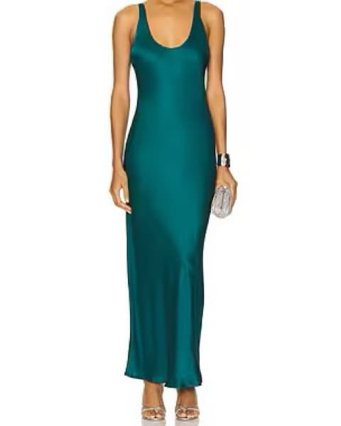 L’AGENCE Maxi Dress In Ocean Teal - Image 1