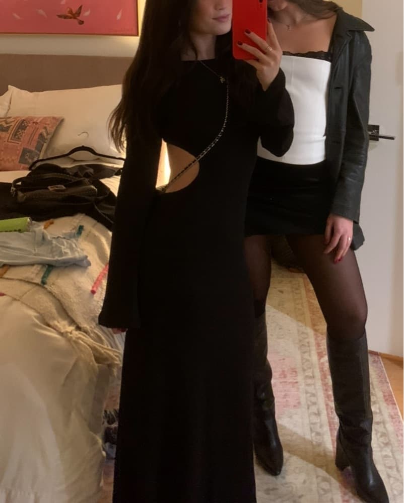 Backless Longe Sleeve Dress - Image 1