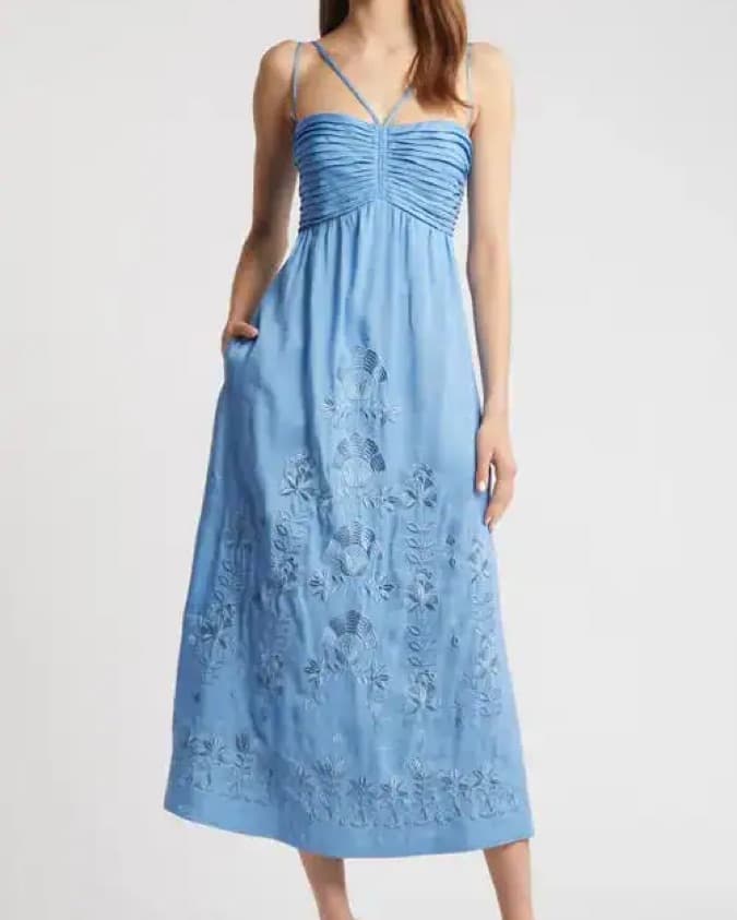  KOBI HALPERIN Blue Midi Dress - Image 5