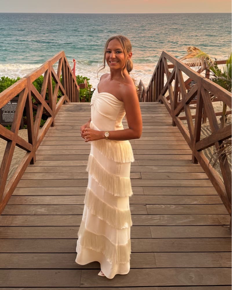 House Of Harlow White/Ivory Fringe Dress - Image 5