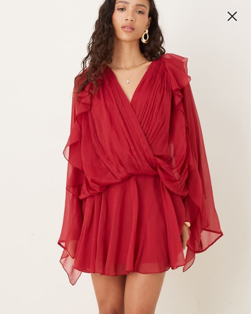 Vibrant Ruffle Red Dress - Image 1