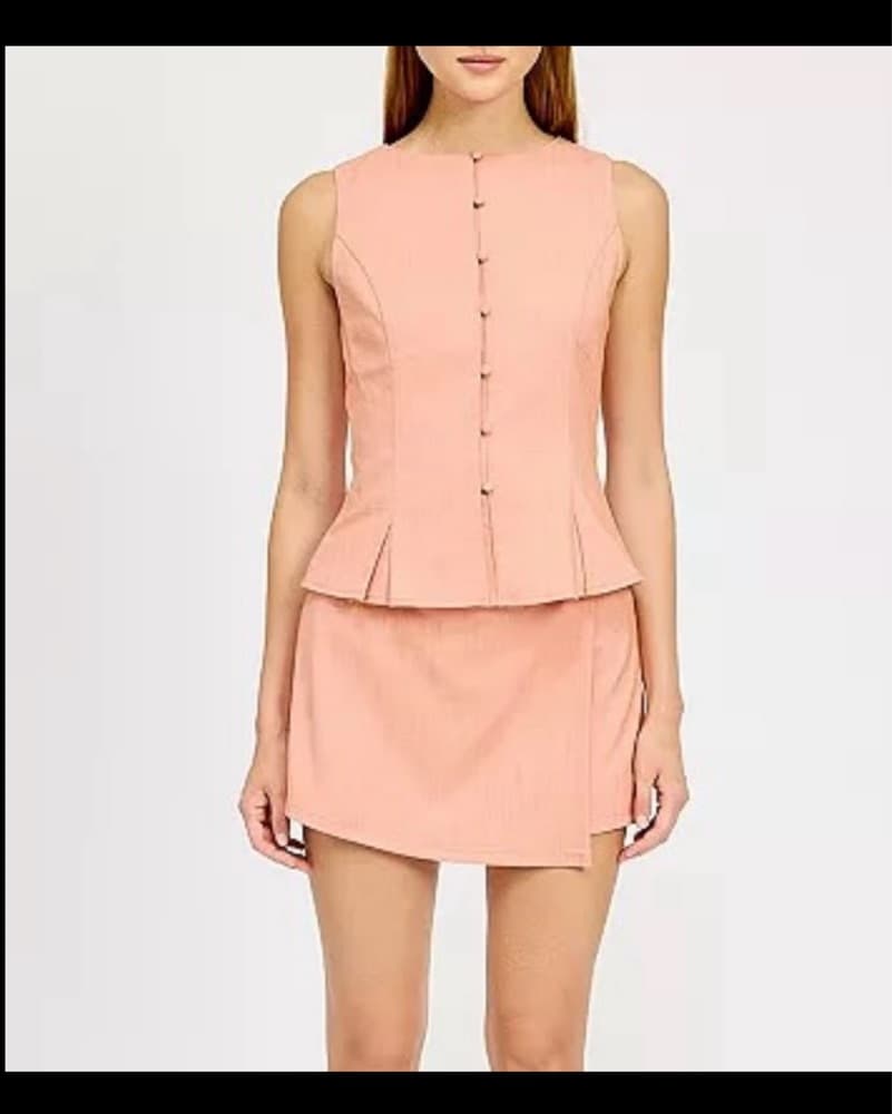 Coral Mini Skirt Set - Image 1