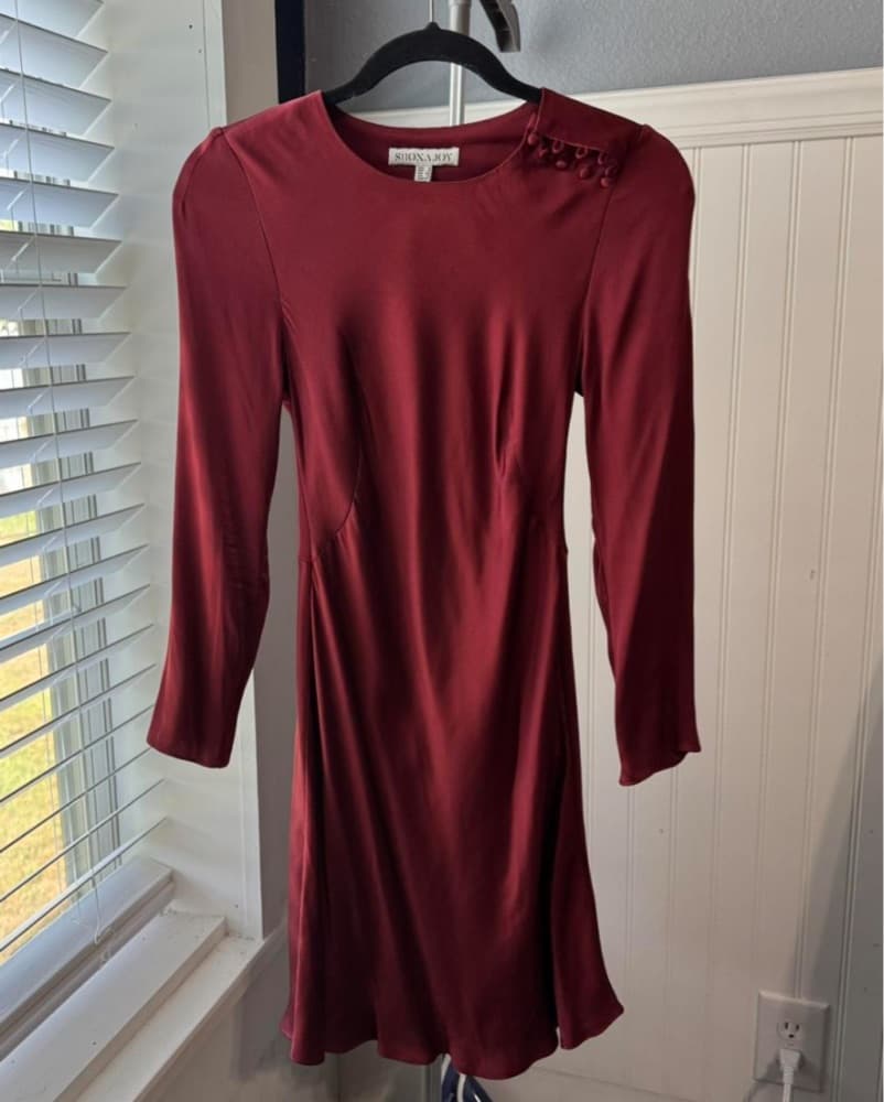 Shona Joy Long Sleeve Red Dress - Image 2