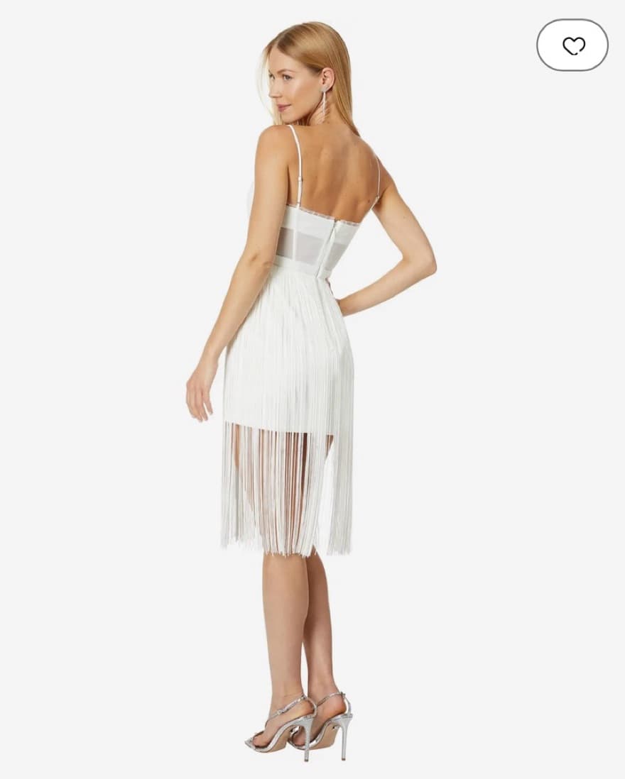 BCBGMAXAZRIA Fringe White Dress - Image 2