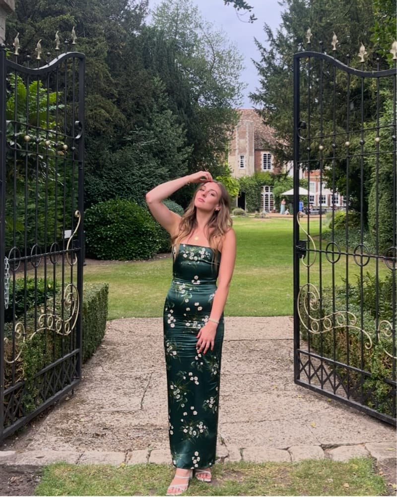 Reformation Frankie Dress Dark Green - Image 3