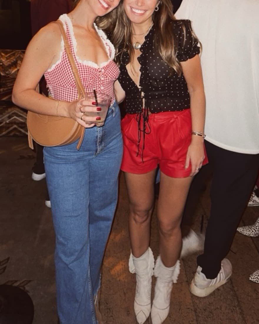Vintage Red Leather Mini Shorts - Image 1