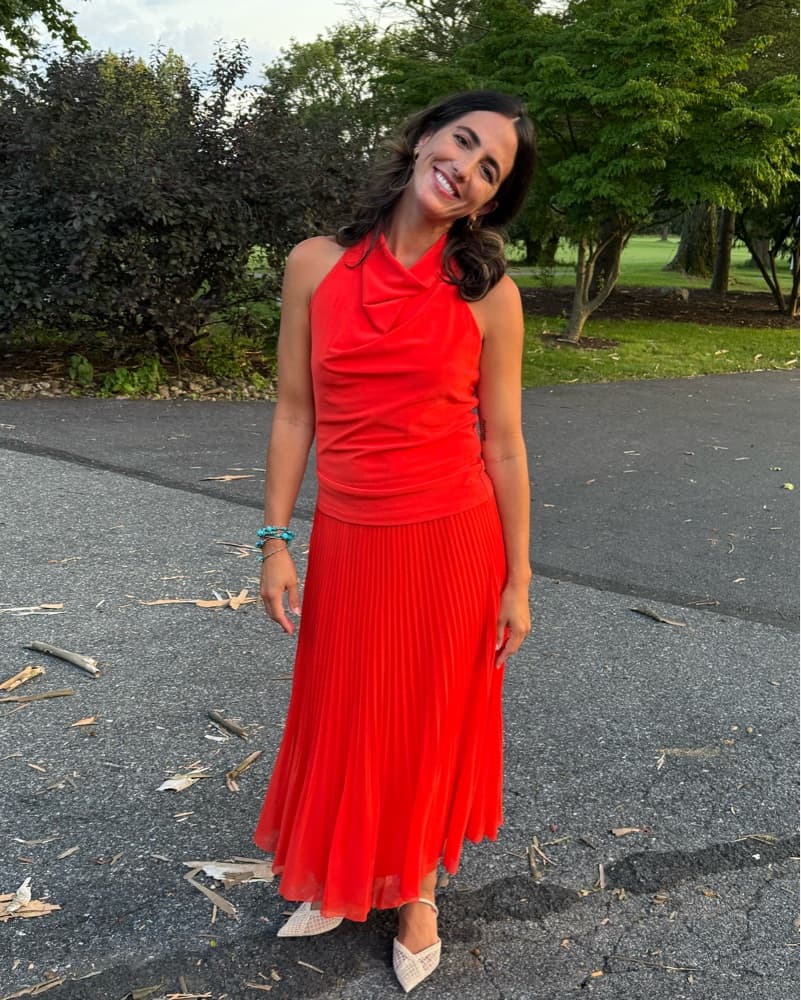 Red/Orange Aritizia Skirt And Top Set - Image 2