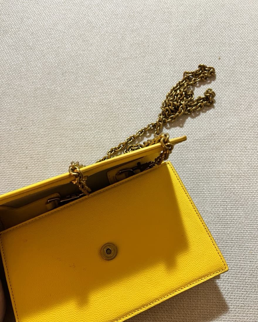Yellow Leather Clutch - Image 3