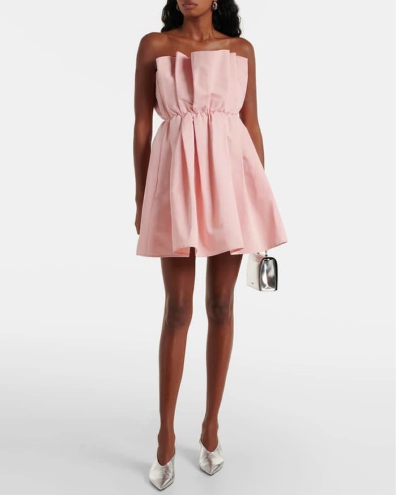 Staud Cordelia pleated mini Dress - Image 3