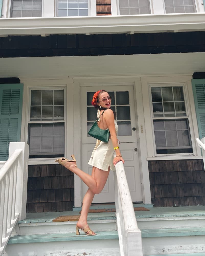 Cream Silk Halter Dress - Image 2