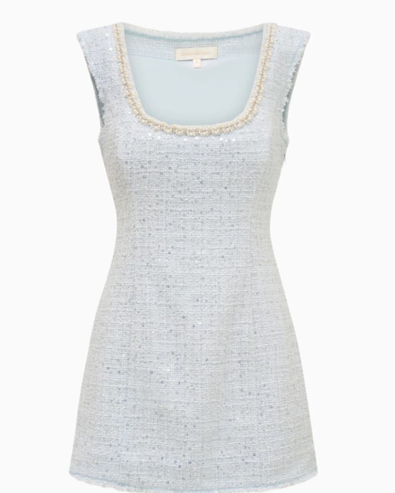 Adelaine Sequin Tweed Mini Dress - Image 2