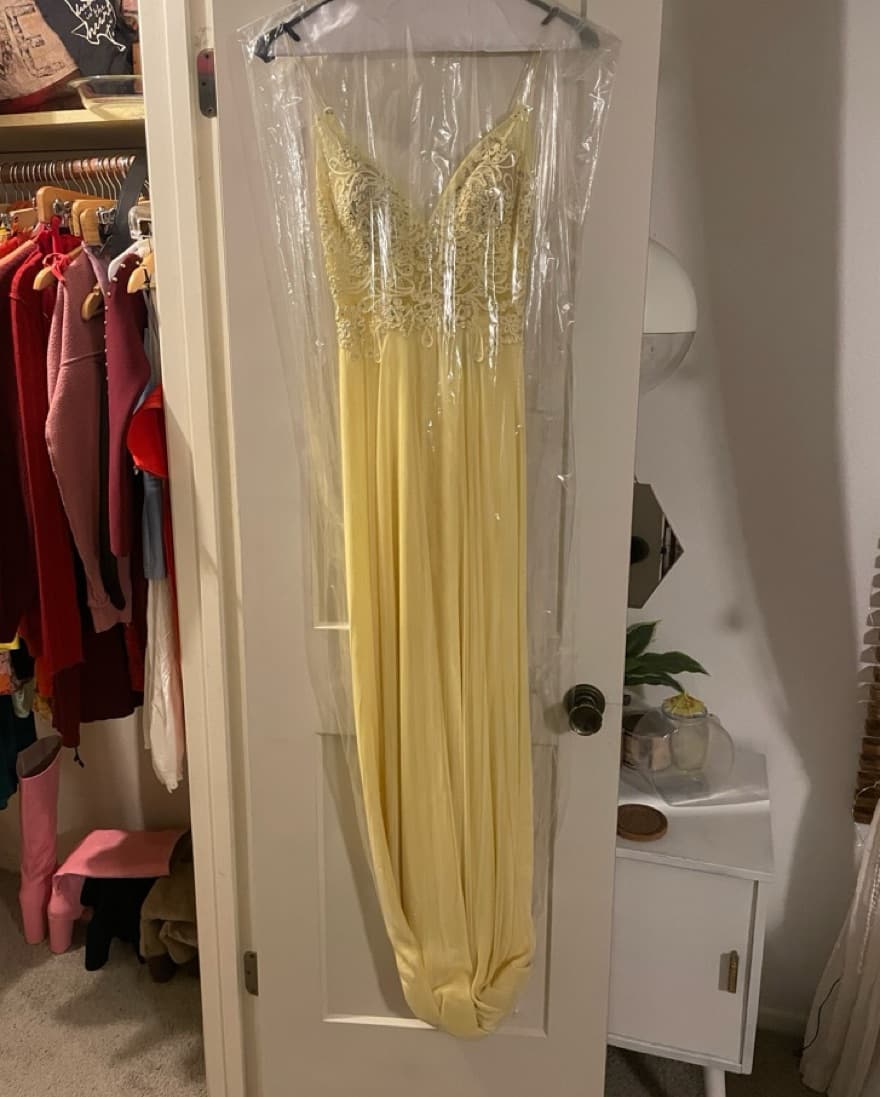 Yellow Cocktail Dress // Prom Dress  - Image 3