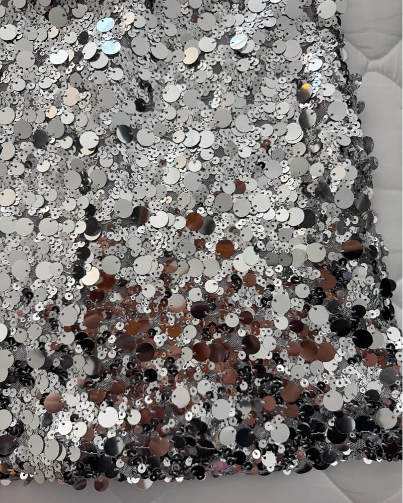 Silver Sequin Skirt - Image 4