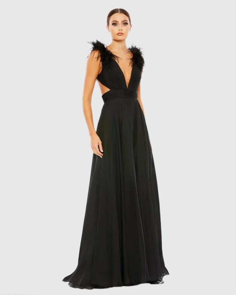 Mac Duggal Ostrich Feather Gown - Image 1