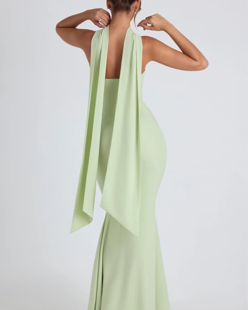 Oh Polly Scarf-Detail Strapless Gown  - Image 2