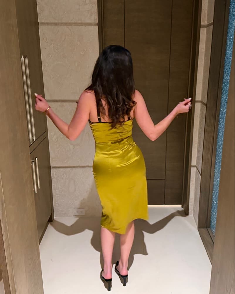 Khy Green Satin Midi Dress - Image 3