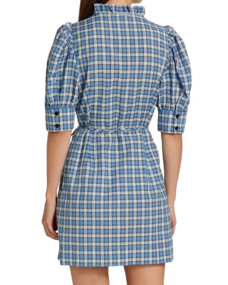 Ganni Seersucker Check Mini Dress - Image 5