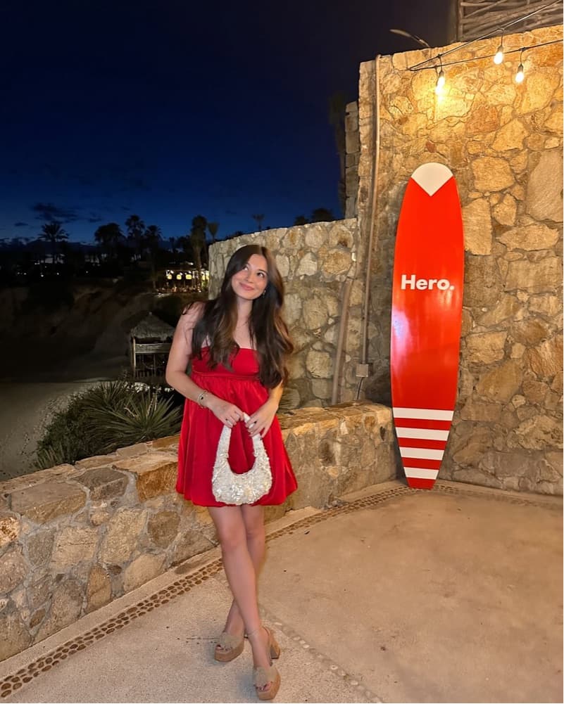 BP. Red Silk-feel Bubble Dress  - Image 2