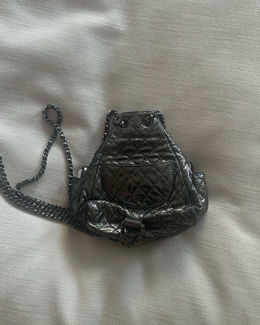 RARE Chanel Mini Gunnetal Backpack - Image 4