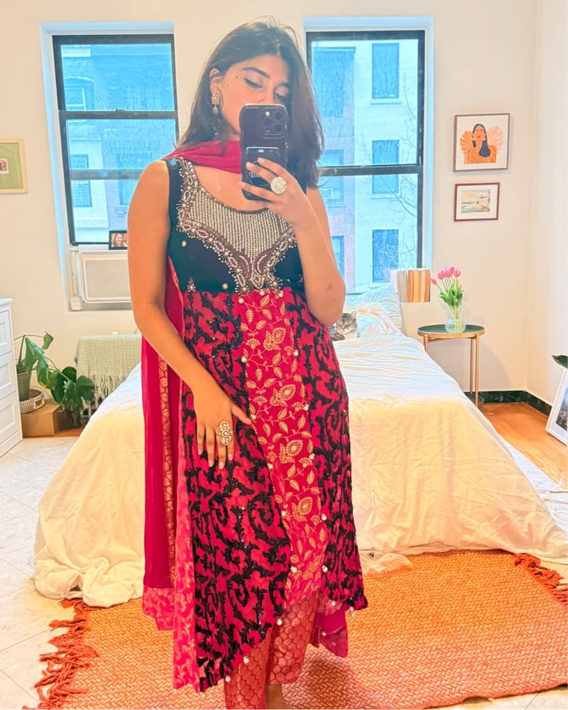 Hot Pink And Green Indian Salwar Kurta!  - Image 2