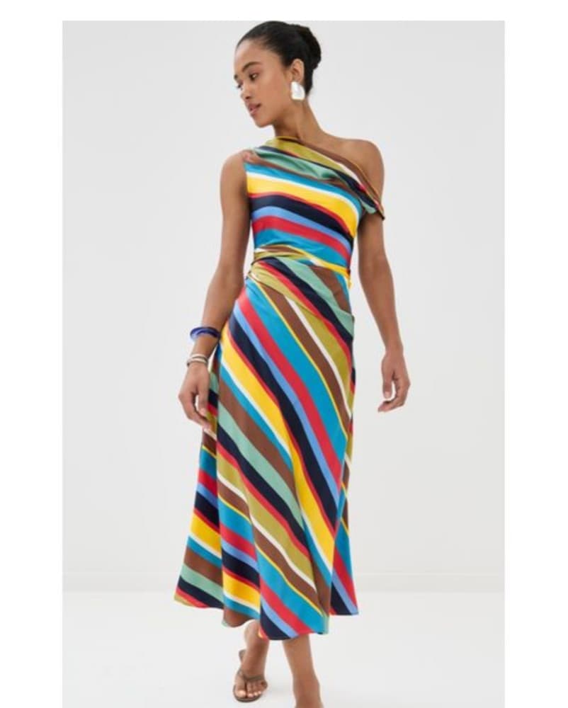 Staud Silk Multicolor Phare Dress - Image 1