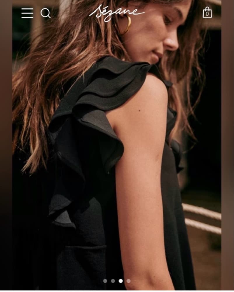 Sezane Black Ruffle Alexa Dress - Image 2