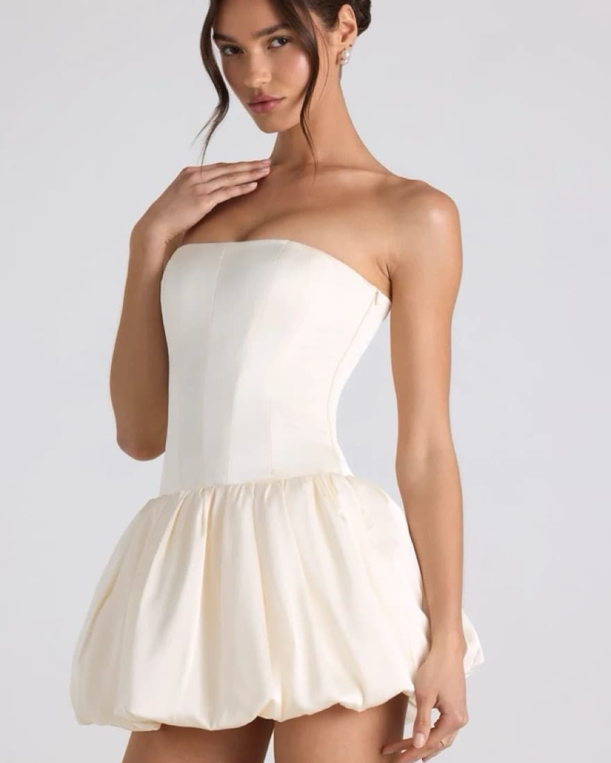 Lace Up Bubble Hem Corset Mini Dress  - Image 1