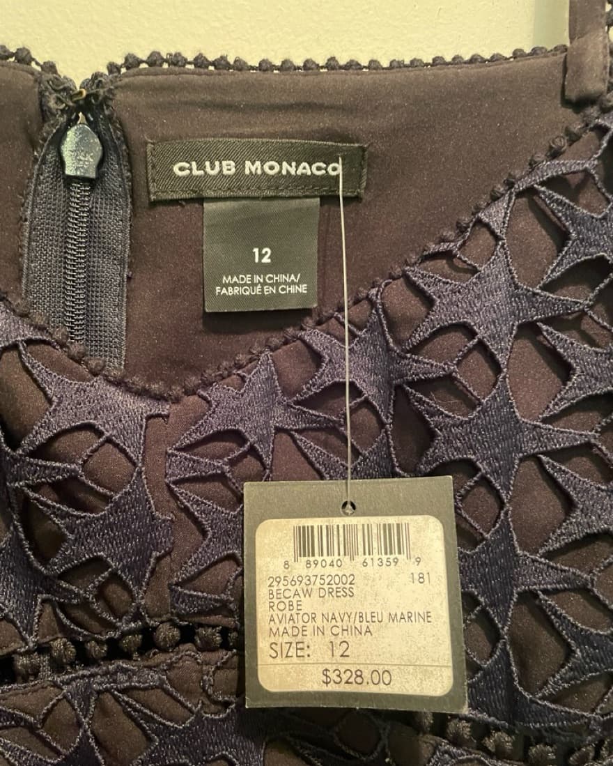 Club Monaco Navy/Black Star Midi Dress - Image 2