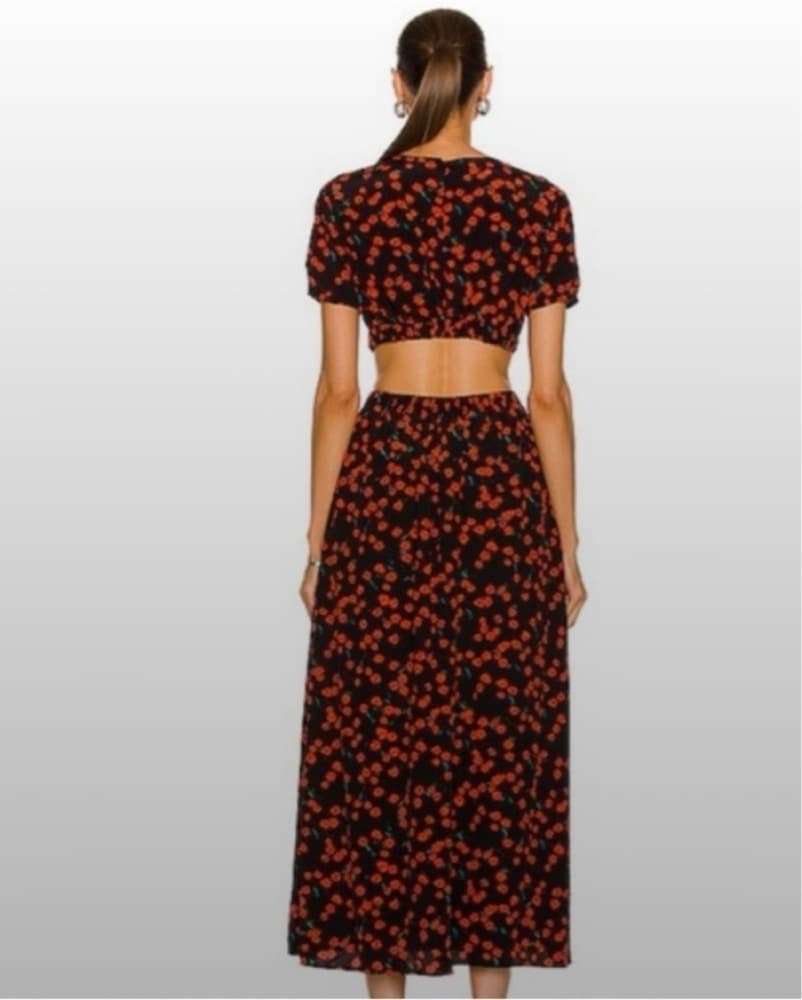 STAUD Calypso Poppy Cut-out Dress - Image 2