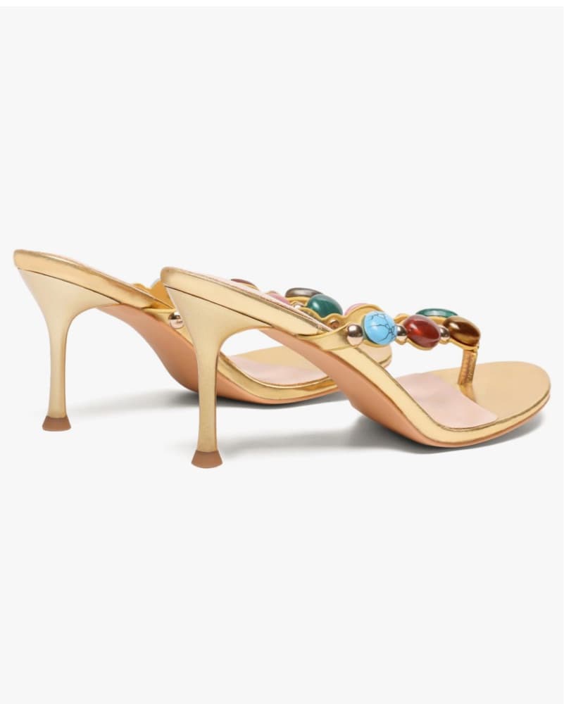 Jeweled Strappy Kitten Keel Sandal - Image 3