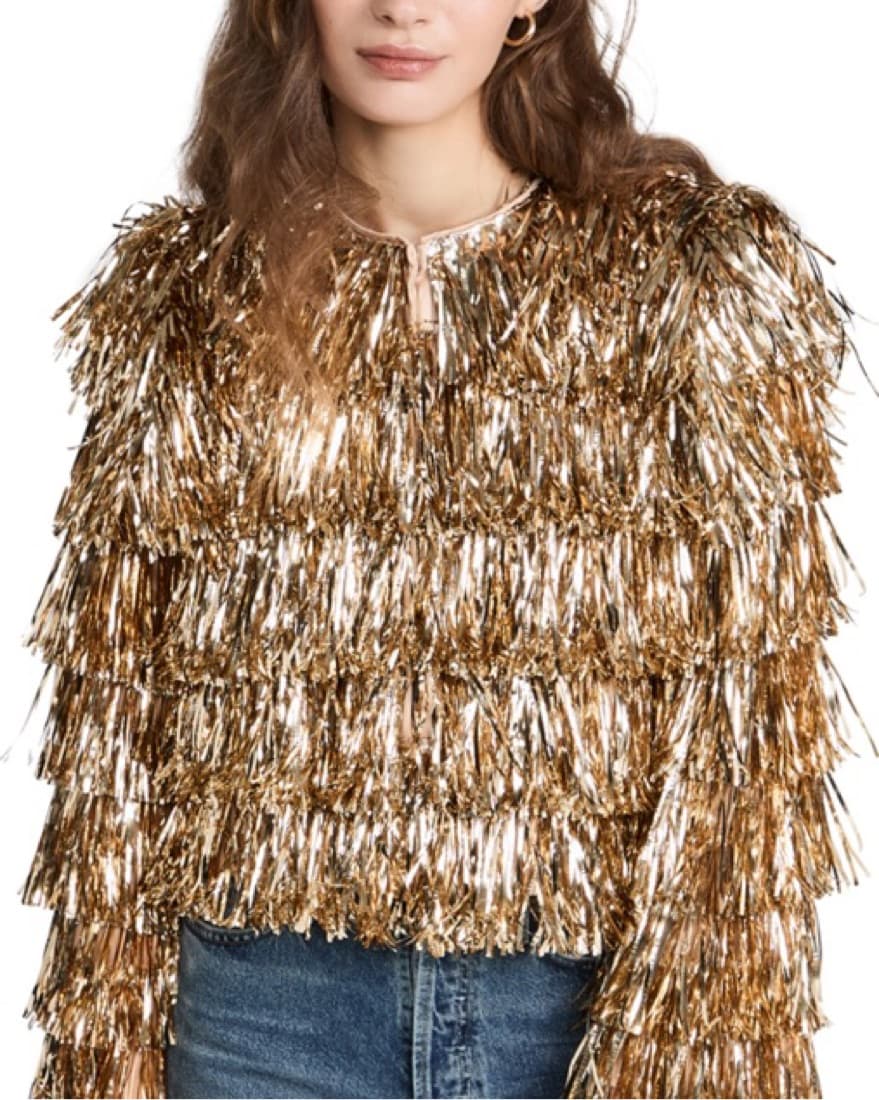 Alice and Olivia Gold Tinsel Jacket - Image 4