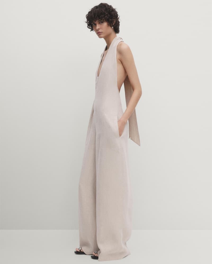  MASSIMO DUTTI 100% Linen Jumpsuit - Image 5
