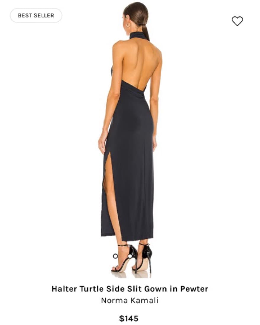 Norma Kamali Halter Turtle Side Slit Gow - Image 3