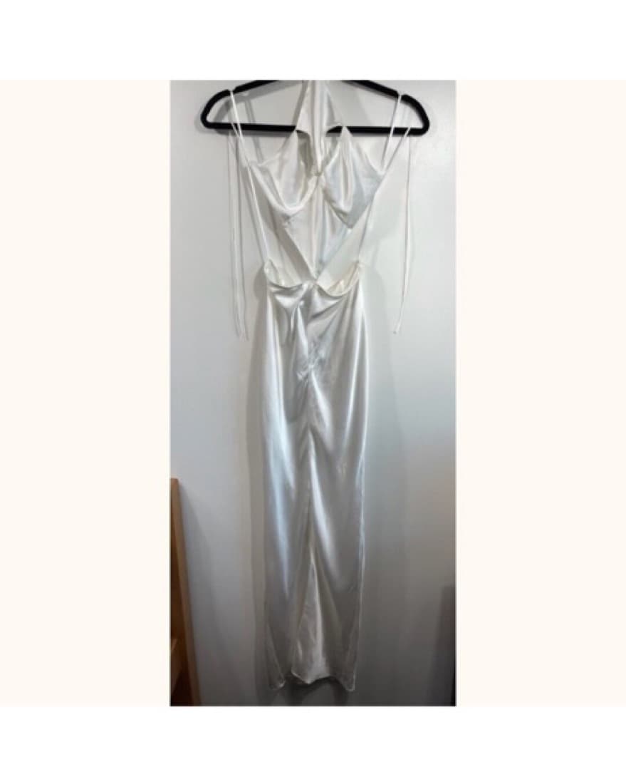 Mother Of All White Silk Cut Out Dress - Image 2