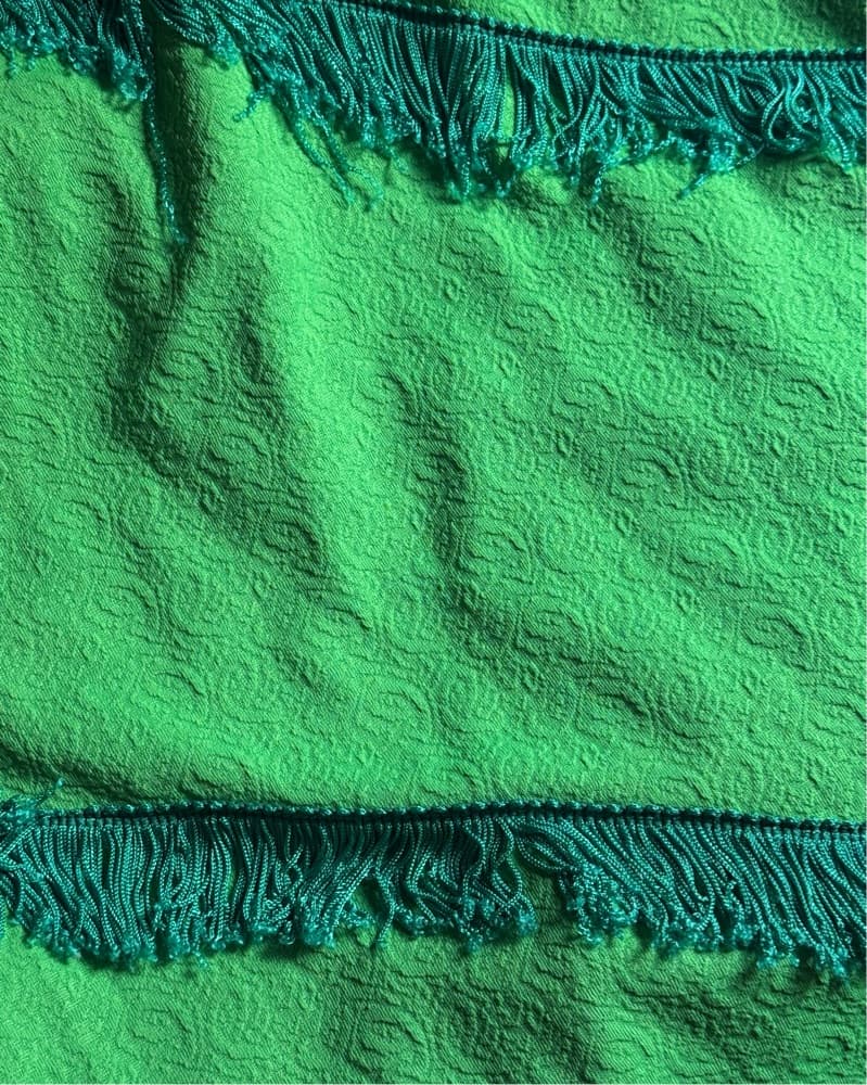 Custom Green Fringe Dress - Image 2