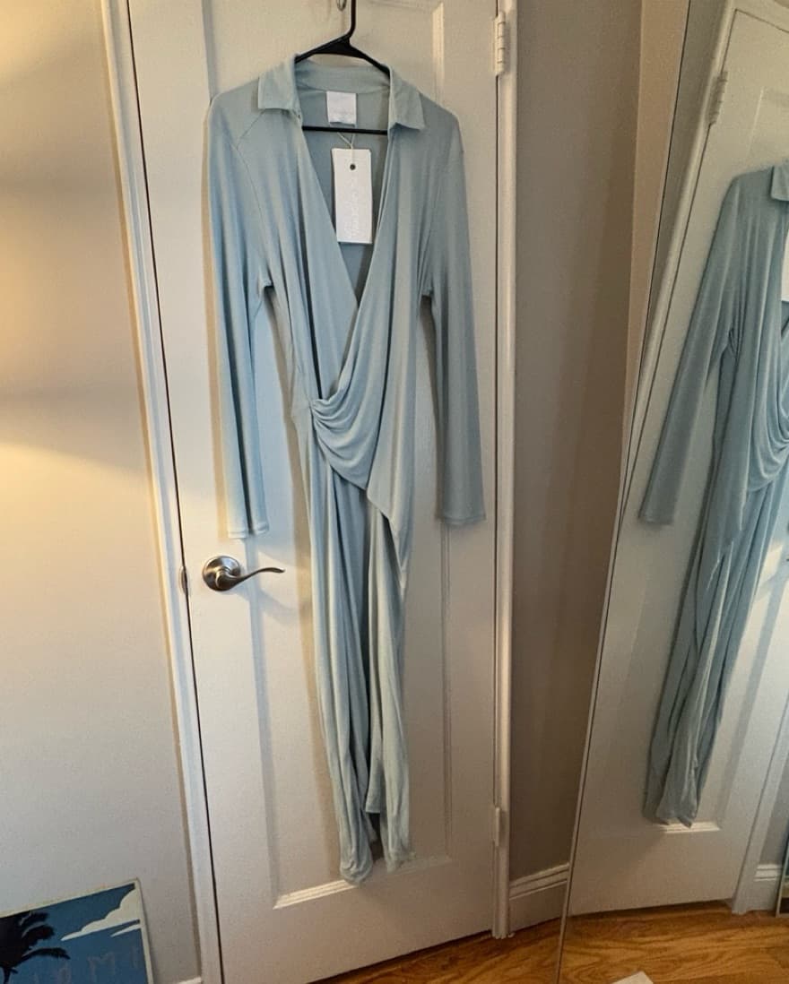 Wrap-Front Knit Shirt Dress - Image 3