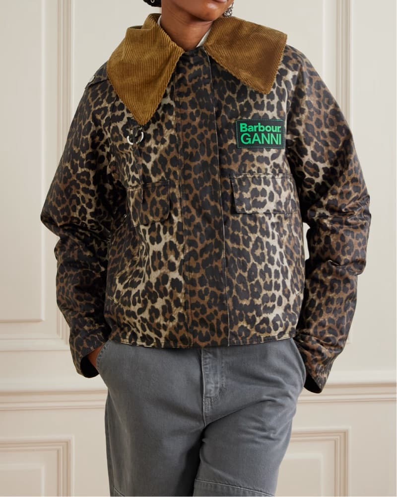 Barbour Ganni Cheetah Print Waxed Jacket - Image 2