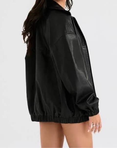 House of CB Vegan Leather Bomber Jacket - Image 3