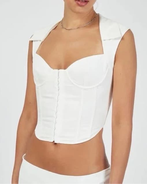 Danielle Guizio Collared Bustier Top - Image 1