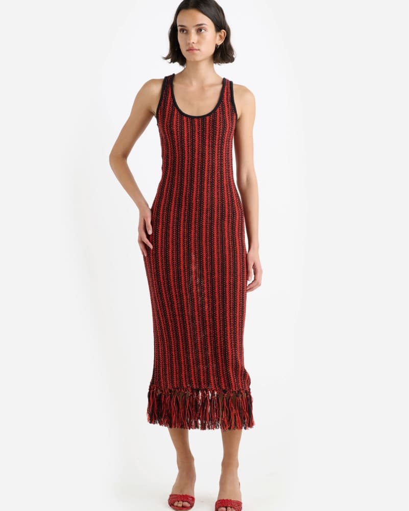 Elder Statesman Stripe Fringe Dress - Image 3