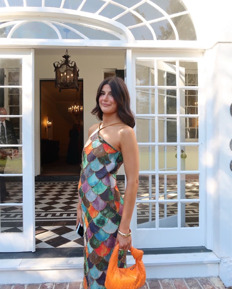 Vibrant Multicolor Patterned Maxi Dress - Image 2