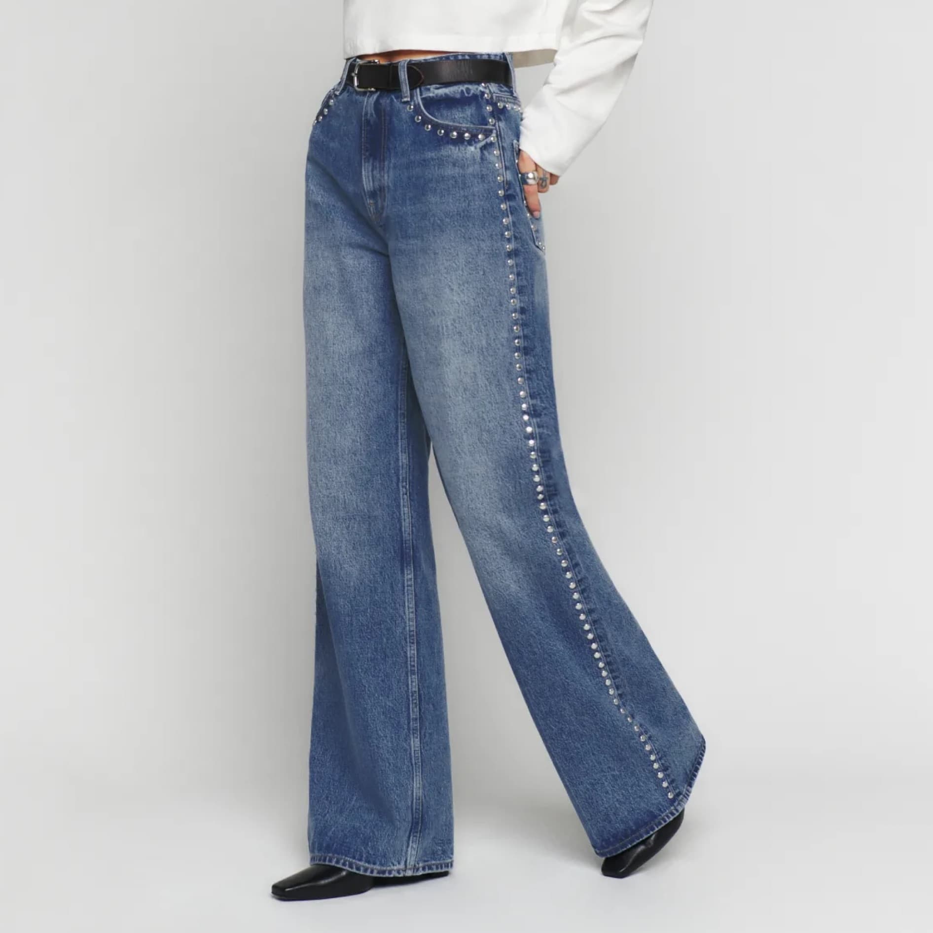 Reformation High Rise Wide Leg Jeans - Image 4